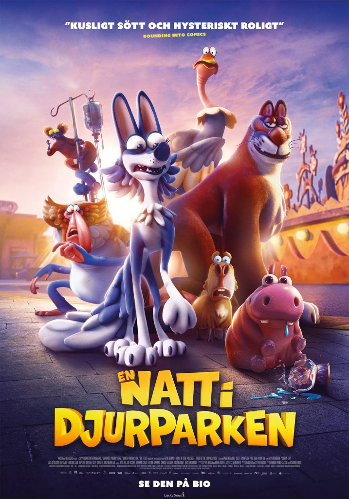 tecknade djur i en grupp