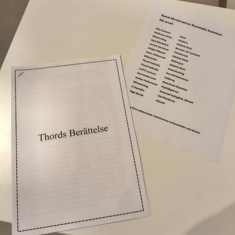 Kompendium med Thords berättelse samt förteckning över konst förvärvad av Överkalix kommun.