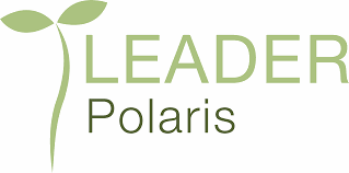 Leader Polaris logotyp med grön text och bild på vit bakgrund