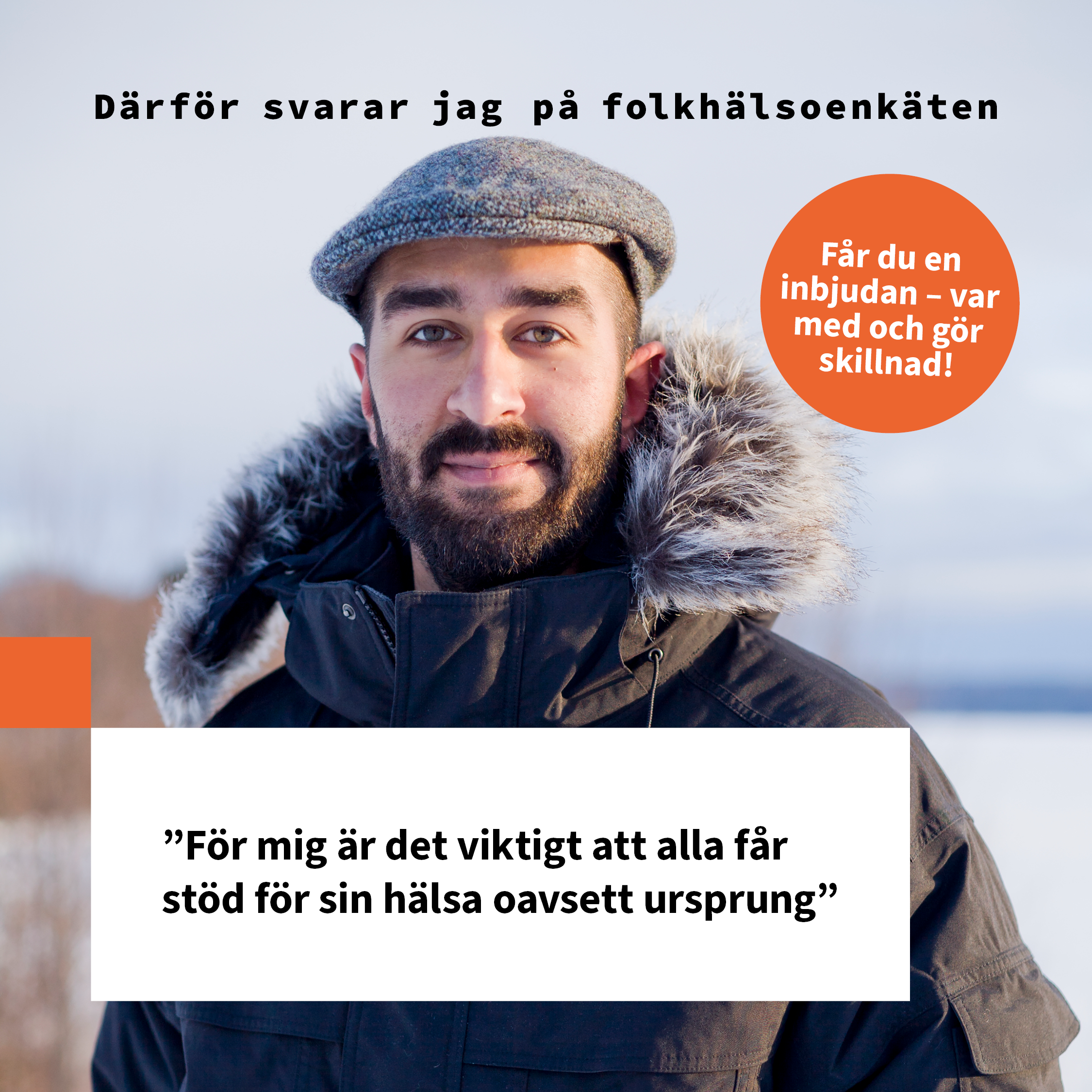 Man i keps och vinterjacka