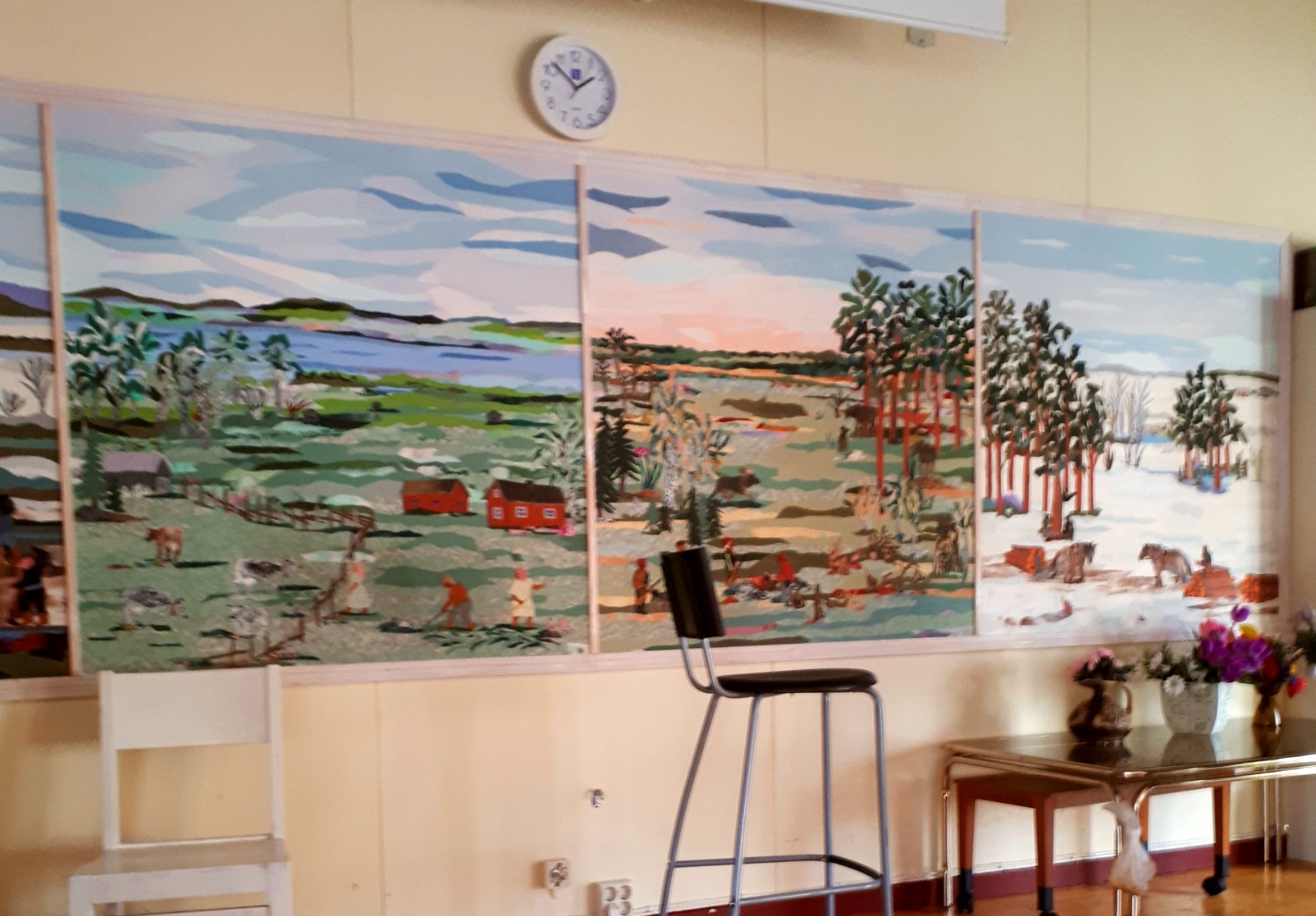 väggmålning i kypasjärvi folkets hus